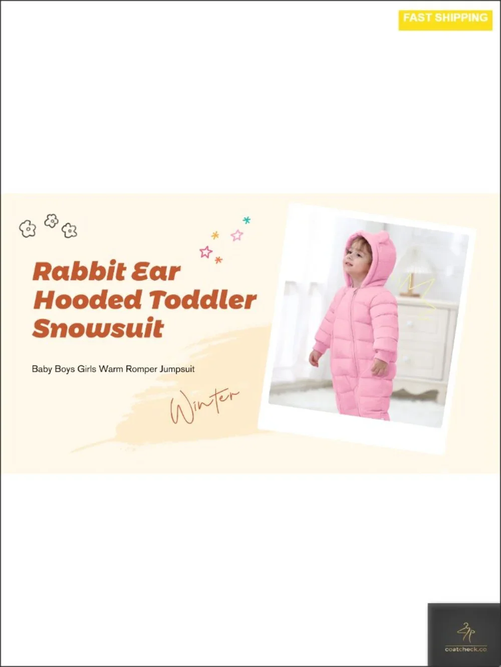 Baby Snowsuit Fleece Lined Winter Romper